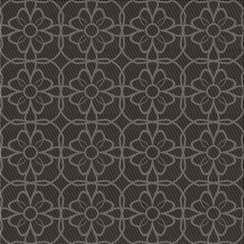 Tapis à motif floral brun, Carré 5 pi