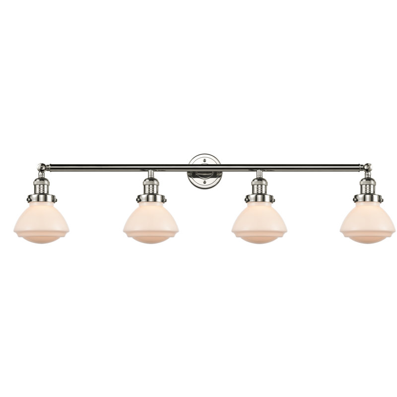 Éclairage pour salle de bain 4 lumières Chesterville, Blanc mat, Or satiné, Ampoule DEL 6 watts Vinage