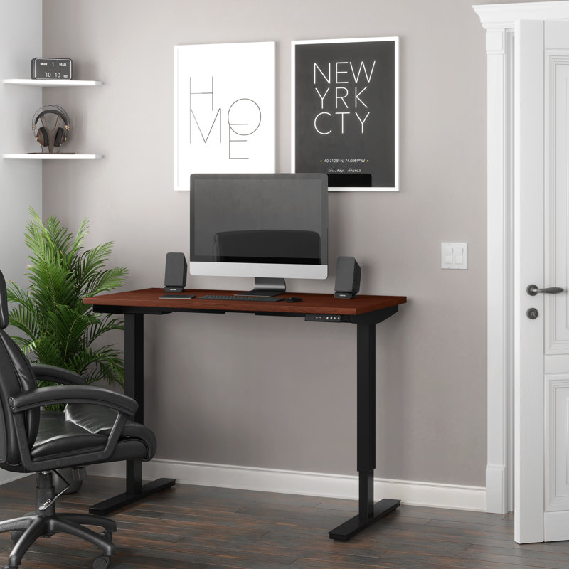 Adjustable Standing Desk, 45" H x 48" W x 24" D, Deep Gray