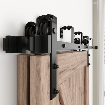 Steel Double Door Barn Door Hardware Kit Double Bypass