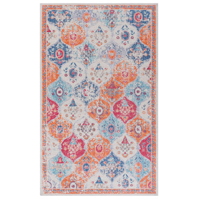 Cream Washable Area Rug 4X6, Non-Slip, , For Living Room, Bedroom, Kitchen, Dining Room Decoration Stain ,