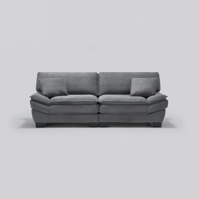 88" Corduroy Sofa, Modern Couch with Removable Washable Cover & Iron Frame