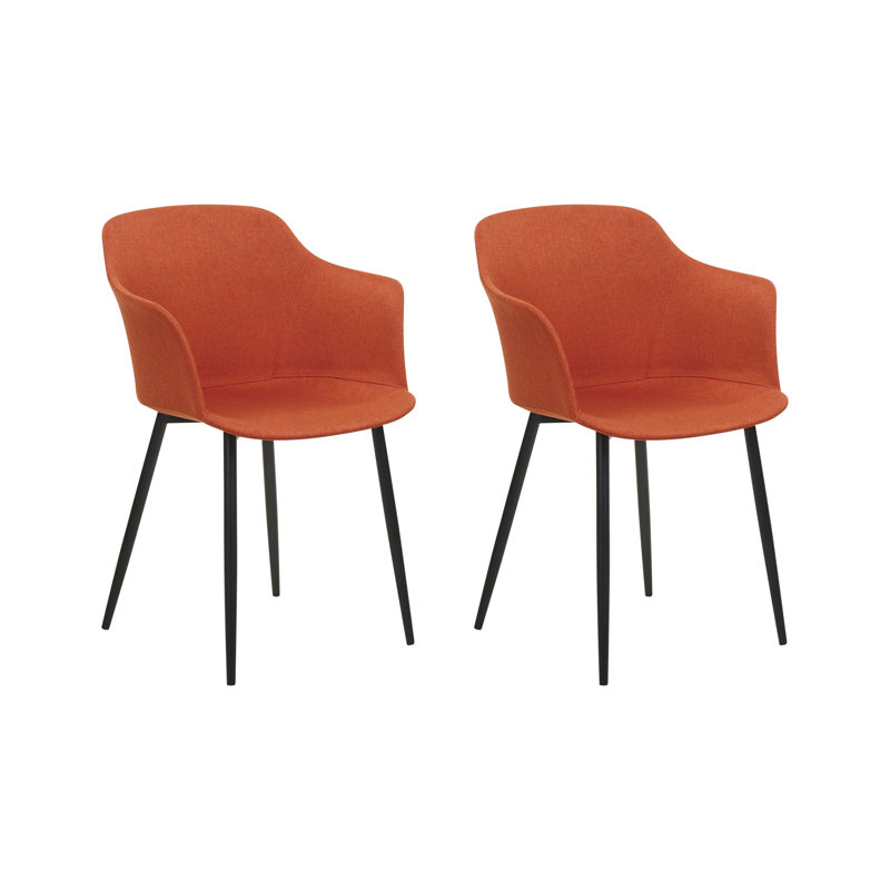 Rein 45cm H Polyester Blend Upholstered Metal Spindle Side Chair, Orange