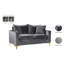 Causeuse à accoudoirs carrés en velours 58 po Naomi-864532591
