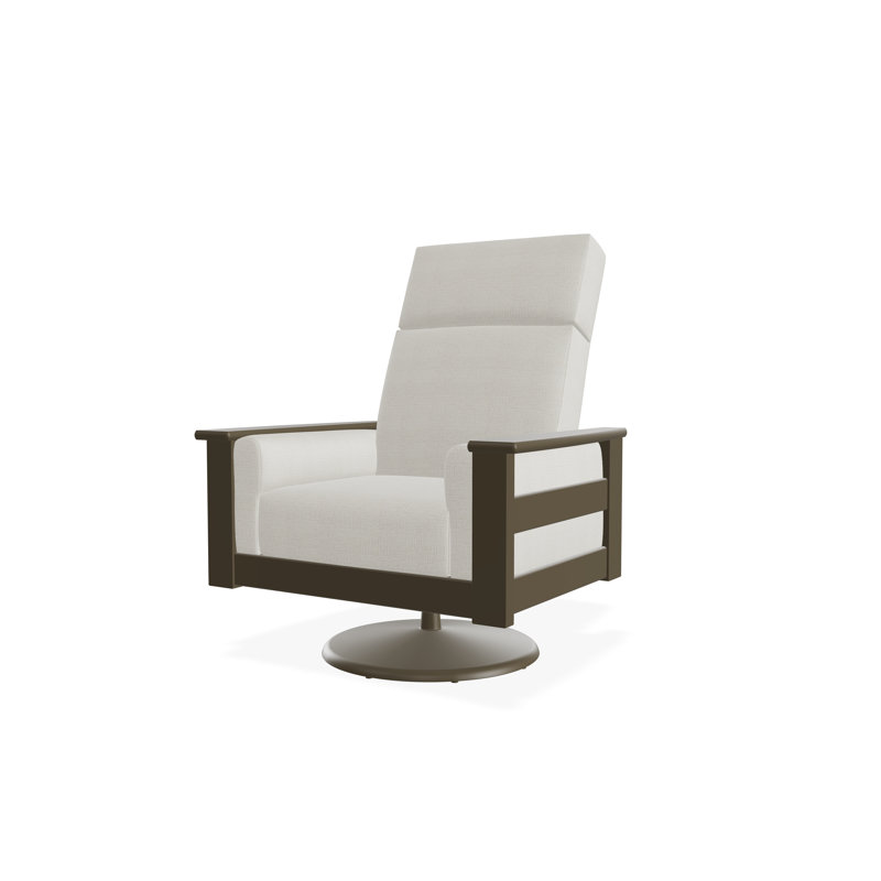 Leeward Polymer Outdoor Lounge Chair, Beachwood, Grasscloth Buff