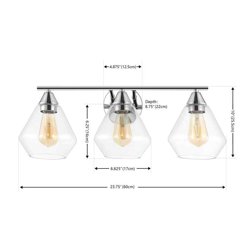 Flush Mounted Sconce, Chrome/Clear