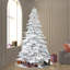 Flocked White Spruce AUnlit rtificial Christmas Tree-444197325