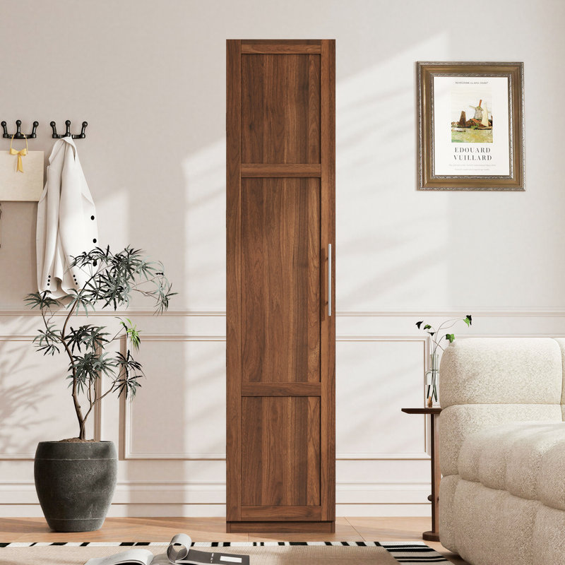 Walnut Freestanding Pantry Cabinet with Adjustable Shelves