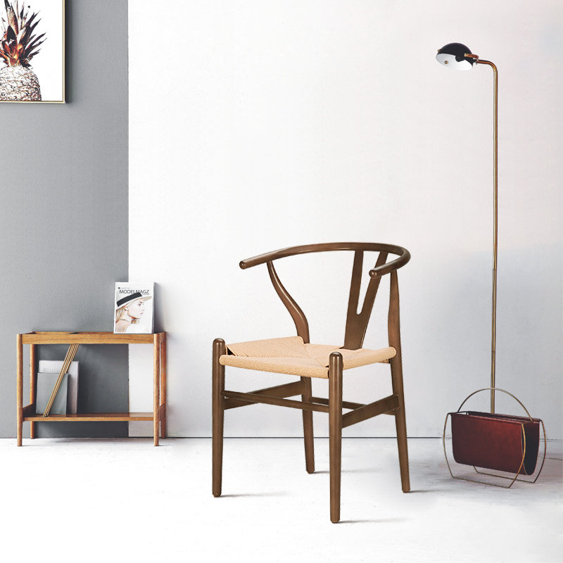 Wyn Woven Solid Wood Dining Chair, Walnut / Natural, 1
