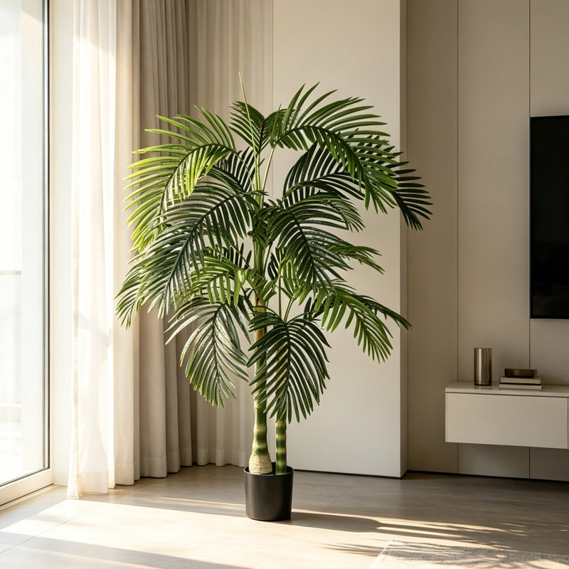 6FT Faux Artificial Palm Tree with Pot for Indoor Decor, 72in x 47in