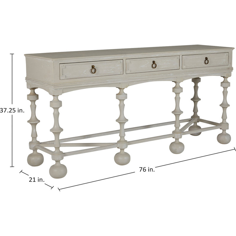 Arrington 76" Console Table, Cerused White