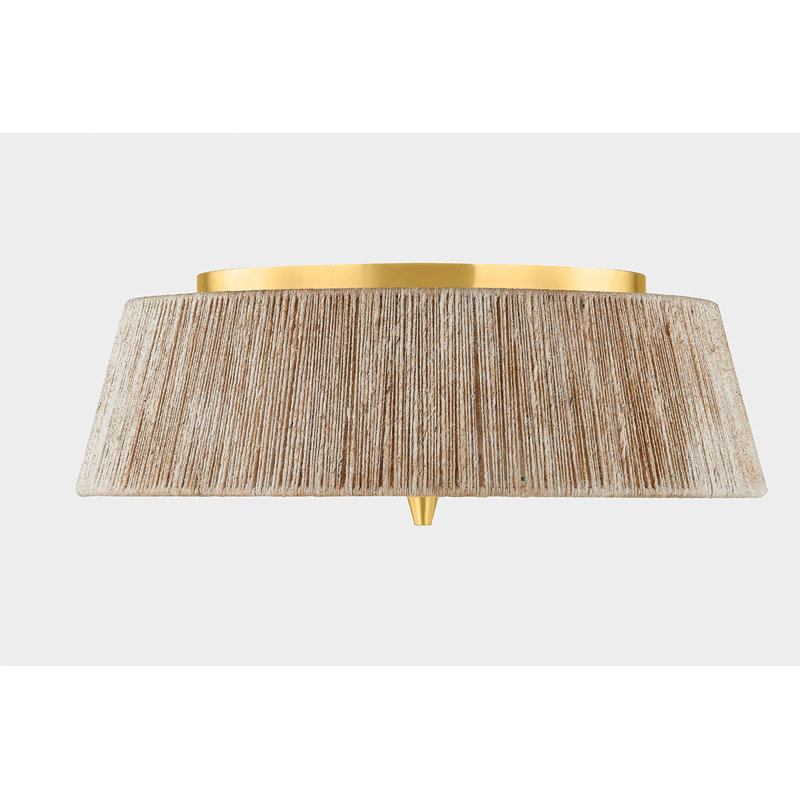 George Semi Flush in Aged Brass by Cortney Bishop
