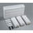 Basicwise Slim Storage Cart - 4 Tier Rolling Organizer Cabinet with Adjustable Shelves, Wheels, Freestanding, Fits Between Fridge and Counter, for Kitchen, Bathroom, Laundry, 4.75" W x 40.2" H, White