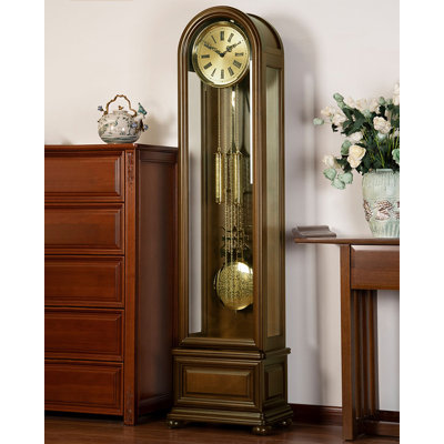 Chic horloge grand-père en bois avec horloge