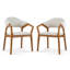 Ensemble de 2 fauteuils contemporains, revêtement en chenille beige doux, dossier incurvé, structure en bois massif, capacité de 300 lb