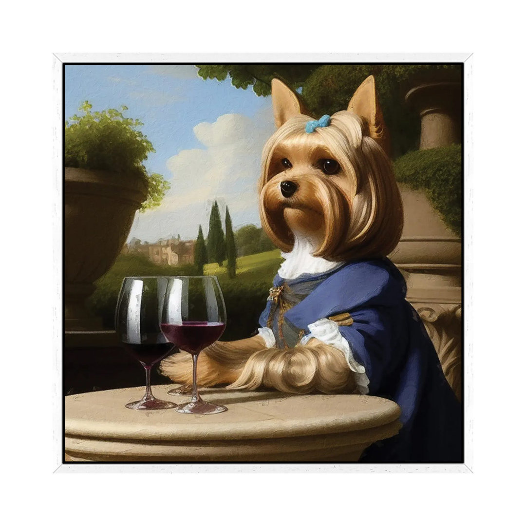 Yorkshire Terrier mit Wein von Rococo by Nobility Dogs - Gallery-Wrapped Canvas Giclée on Canvas