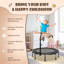 Albricus Freeport Park in. Round Fitness Trampoline with Handlebar-139612962