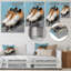 Chaussures de soccer grises et orange - art mural en métal Soccer-1890461586