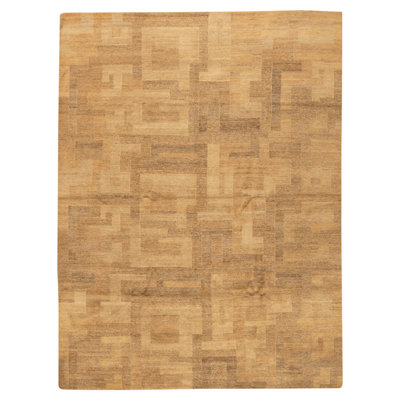 Tapis rectangulaire en laine noué à la main