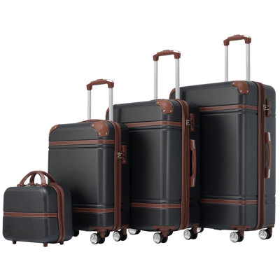 Hardshell Luggage Sets 4 Pieces 20"+24"+28" Luggages and Cosmetic Case Spinner Suitcase with TSA Lock Lightweight