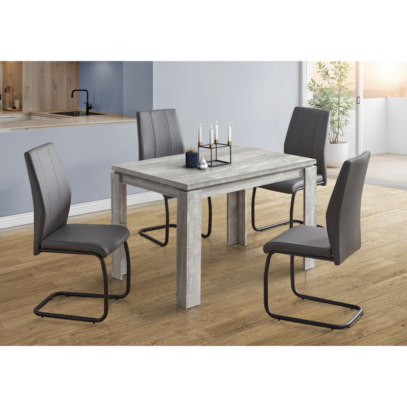 Table de salle à manger, rectangulaire, 48 po, petite, cuisine, salle à manger, stratifié, contemporain, moderne, Gris