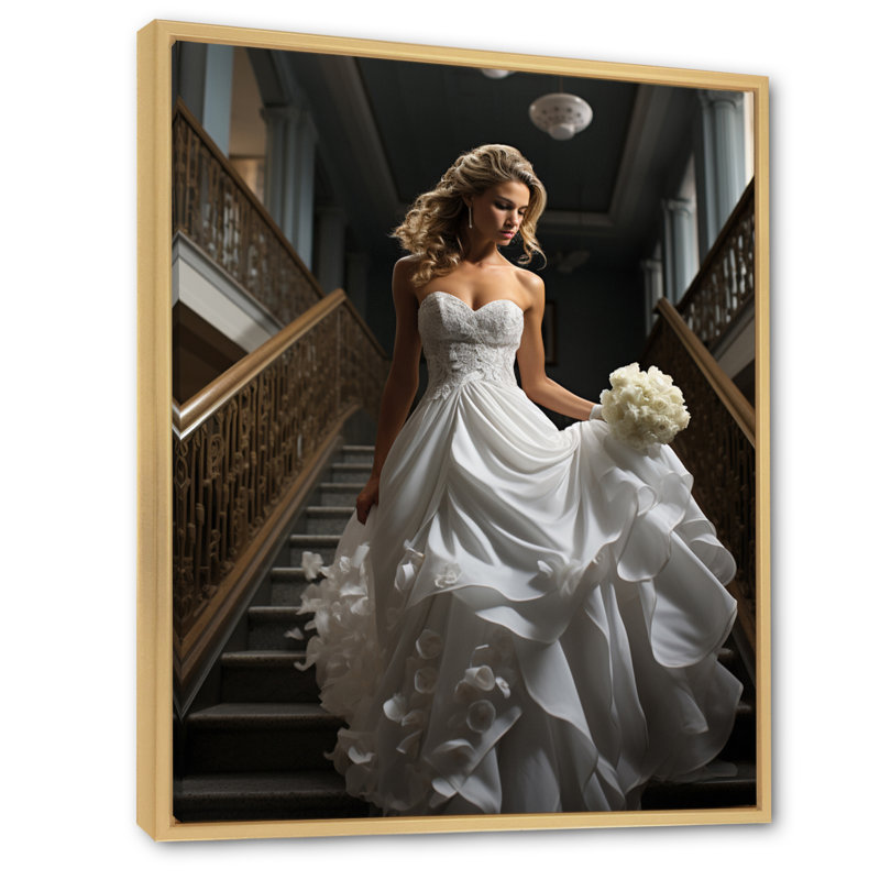 " Wedding Bride Elegance ", 32" H x 24" W x 1" D, Natural Floater Framed