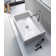 Vero Black Ceramic Rectangular Wall Mount Bathroom Sink with Overflow