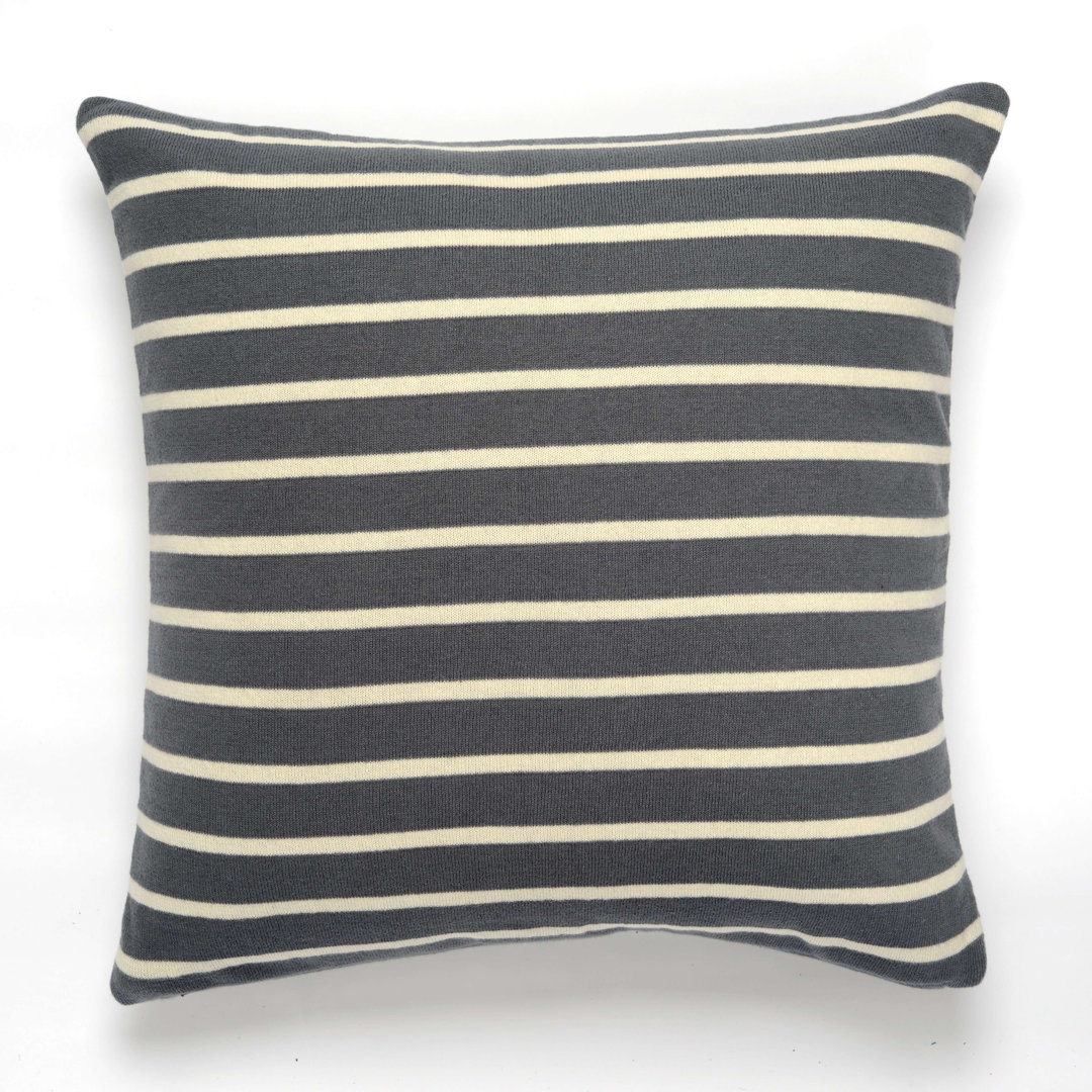 Beach Stripe Square Cotton Pillow Cover Darzzi