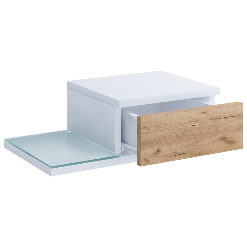 Ayvia Manufactured Wood Bedside Table, 15cm H x 48cm W x 28cm D, Oak wood