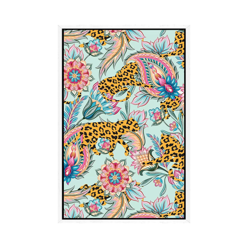 May The Jungle Be With You - Print on Canvas, White Framed, 66.04 cm H x 45.72 cm W