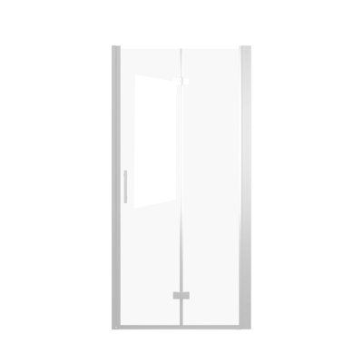 35-34" x 72" Bifold Shower Door with Tempered Glass, Chrome Frame, Explosion Proof Film