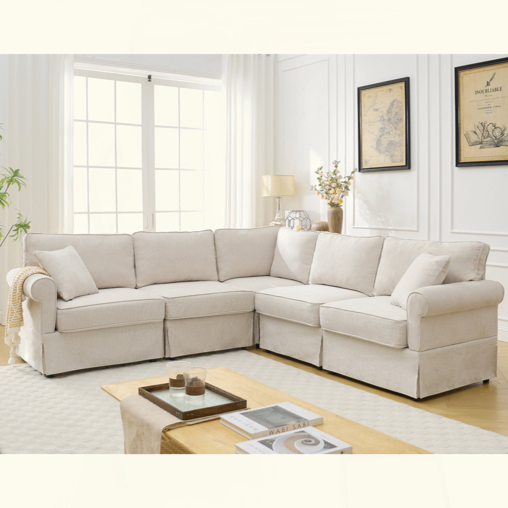 Latitude Run® Modular Sectional Sofa Set,Convertible L Shaped Couch ,5 ...