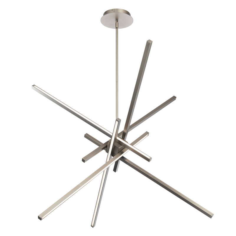 Rochelle 6-Light Chandelier, Brushed Nickel, 29"