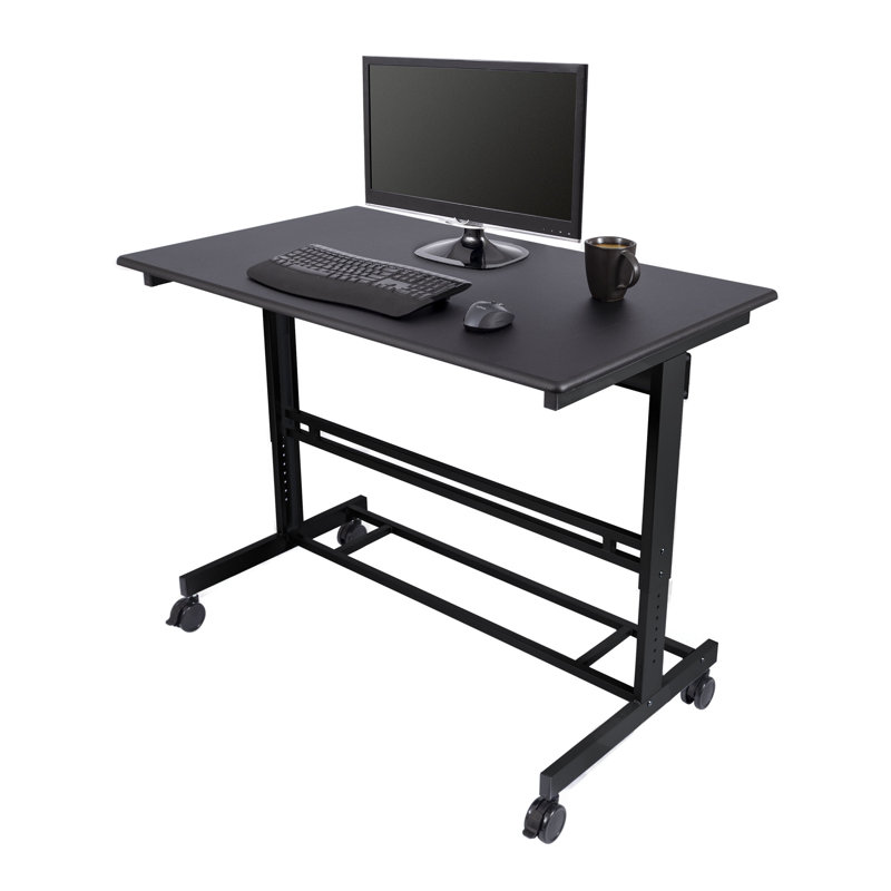 Bureau debout à hauteur réglable Zarella, Noir, H 42,75 po x l 47,25 po x P 28,5 po