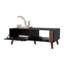 Table basse Wengue avec porte et rangement ouvert