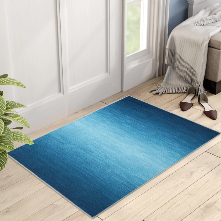 Modern Ombre Washable Area Rug Non-Slip Soft Area Rugs for Living Room Non-Shedding Large Bedroom Rug Contemporary Ombre Rug for Dorm Playroom Kids Room