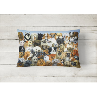  Fifty One Dogs Fabric Indoor/Outdoor Throw Pillow