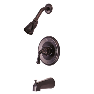 Robinet de baignoire et de douche à pression équilibrée à poignée simple Kingston Brass Magellan, garniture seulement