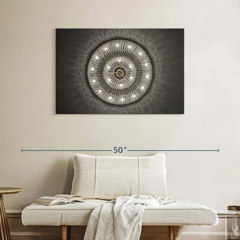 Lustre sous le cristal Kerner, H 26 po x l 39 po