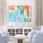 Rayures arc-en-ciel, bleu clair, rouge, jaune, orange, abstrait-1027112082