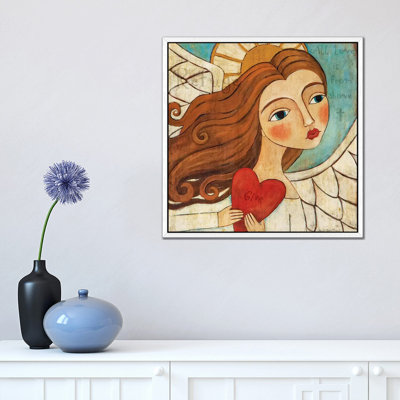Angel In Blue With Word by Teresa Kogut - Painting on Canvas