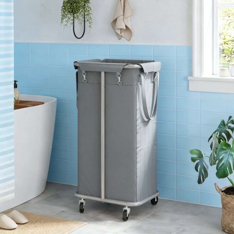 Panier à linge sur roulettes 100L avec roulettes