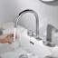 Robinet de lavabo de salle de bain à double poignée et entraxe de 9-3/5 po, en chrome poli avec ensemble de vidange-129857381-132291915