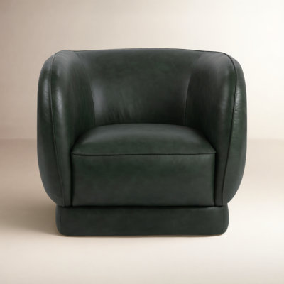 Classic Home Rinner Leather Swivel Club Chair