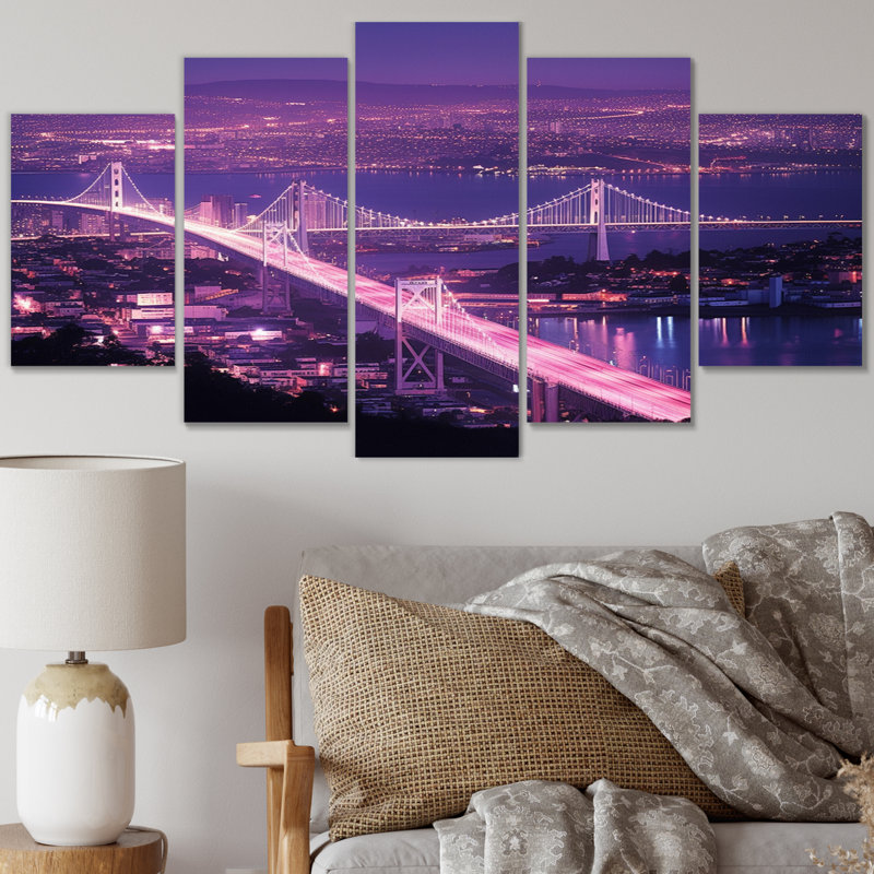 Horizon de San Francisco et pont Bay Bay - décor mural 5 paysages urbains