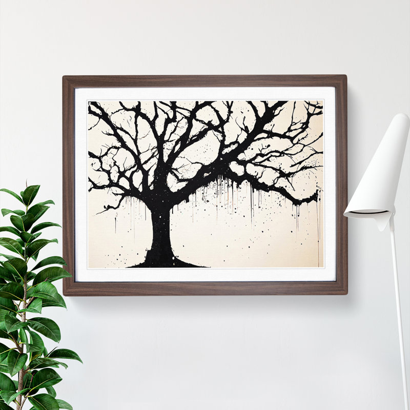 Ethereal Tree Abstract - Framed Print, 25cm H x 34cm W x 2cm D, Walnut