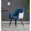 Ensemble de 2 chaises d'appoint bleues pour chambre à coucher, avec structure et siège bicolore - 59 x 59 x 86 cm, pieds en fer, rembourrage en mousse confortable