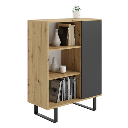90cm Sideboard, Artisan Oak/Black