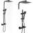 10'' Outdoor Rain Shower System with Handheld Spray, Wall Mounted Dual Function Shower Fixture Set