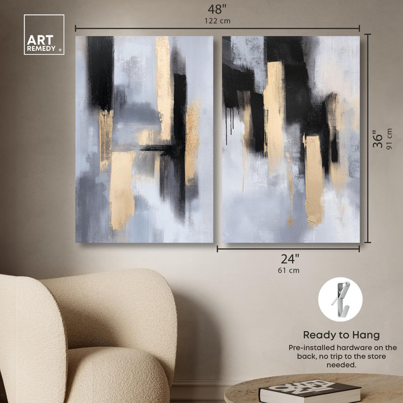 Ensemble de 2 reproductions sur toile Luxe , 36" H x 24" W, Toile tendue, Ne s’applique pas